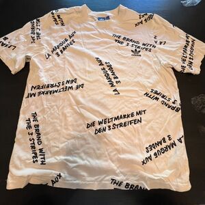 Adidas La Marque White Black All Over Shirt M RARE Retro